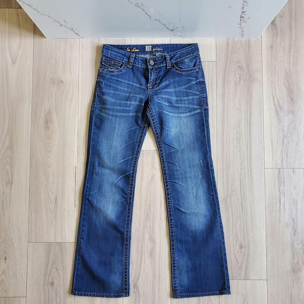 KUT From The Kloth Jeans Womens 10 Blue So Low Low Rise Bootcut Stretch Denim